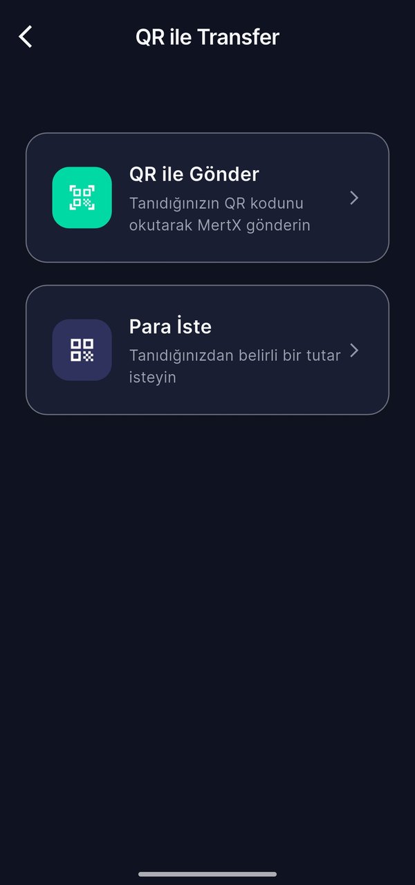QR ile işlem ekranı