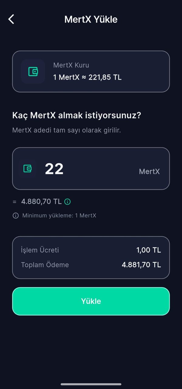 MertX alma ekranı